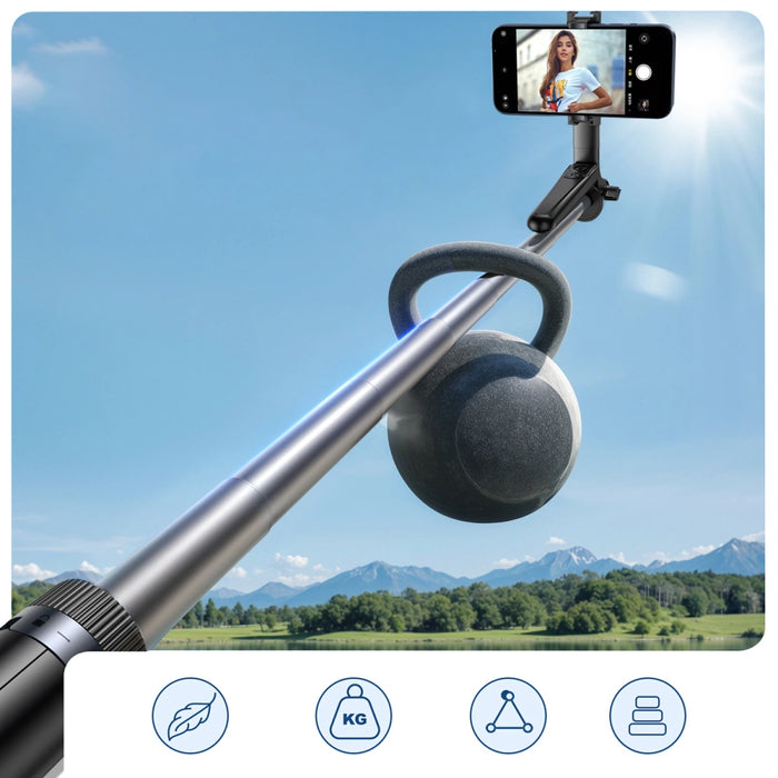 Selfie stick Wozinsky WC1Y70S telescopic tripod 1.7m with phone holder - black