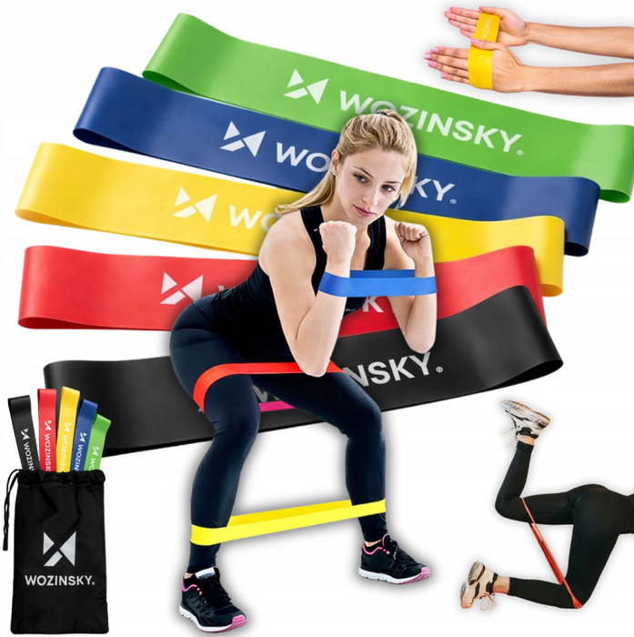 Mini resistance bands Wozinsky WGO-5 activation bands made of latex - 5 pcs.