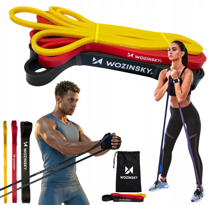 Wozinsky WGO-3 latex resistance bands - 3 pcs.