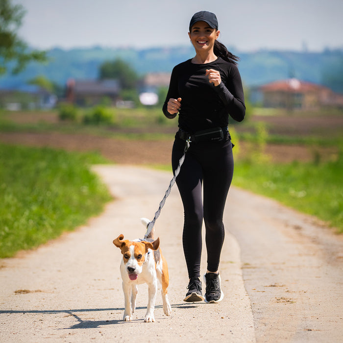 Wozinsky WPST-01 Hip Belt with Pouch and Elastic Leash for Running with a Dog - Black