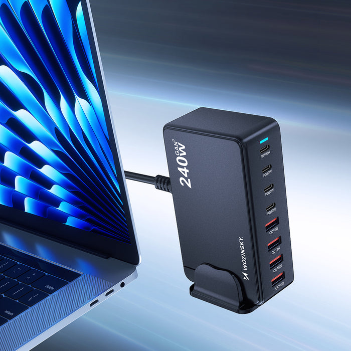 Wozinsky WSL-240 GaN QC3 Charging Station - 200W - Black