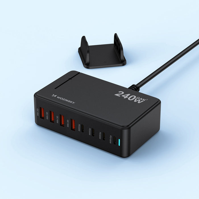 Wozinsky WSL-240 GaN QC3 Charging Station - 200W - Black