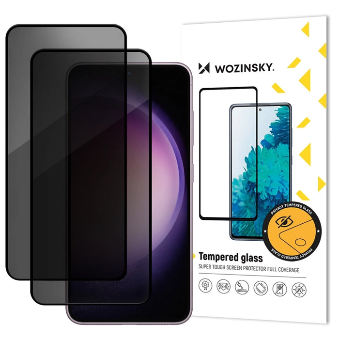 Wozinsky Privacy Glass tempered glass for Samsung Galaxy S26 Ultra compatible with fingerprint reader 2 pcs.