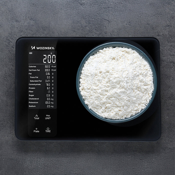 Wozinsky WIK-16 Smart Kitchen Scale with Digital Display, Bluetooth App - Black
