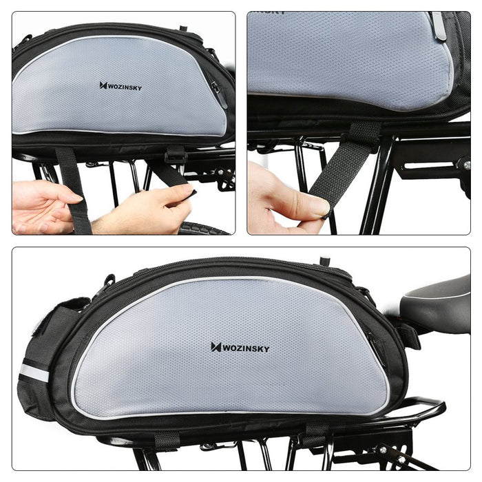 Wozinsky Bike Pannier Bag with Shoulder Strap 13L Black (WBB1BK)