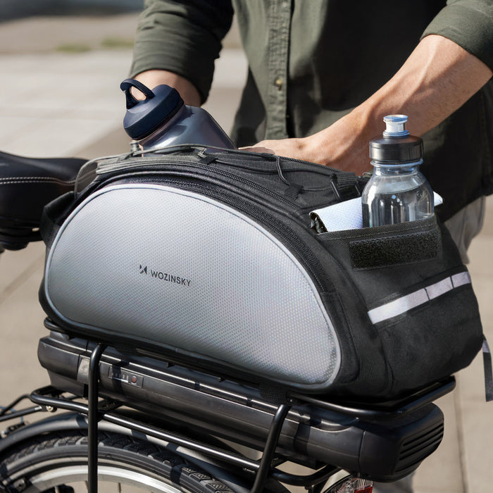 Wozinsky Bike Pannier Bag with Shoulder Strap 13L Black (WBB1BK)