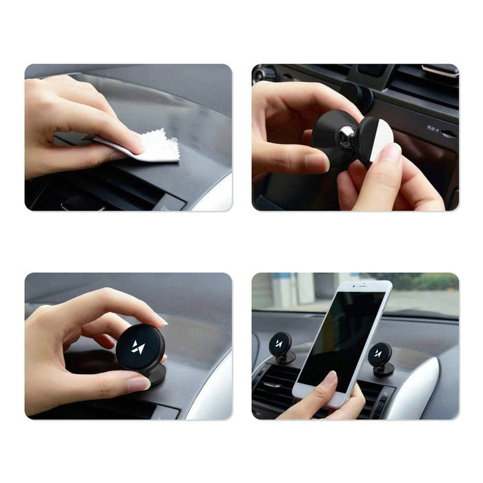 Wozinsky Magnetic Car Mount for Dashboard 360 Self-Adhesive Black (WMH-05)