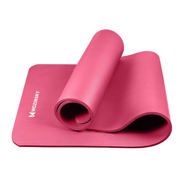 Wozinsky exercise mat 181 x 63 x 0.9 cm thick gymnastic yoga mat pink