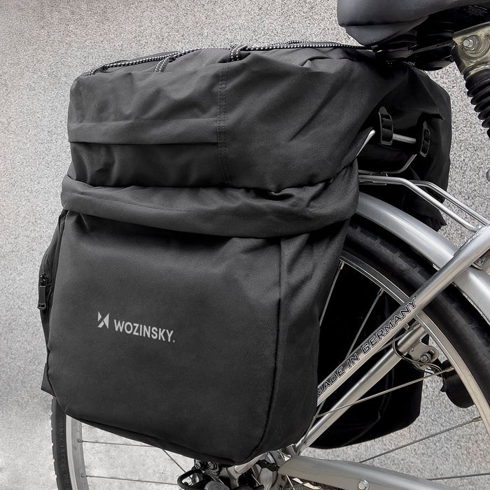 Wozinsky 60L spacious bike rack bag (rain cover included) black (WBB13BK)