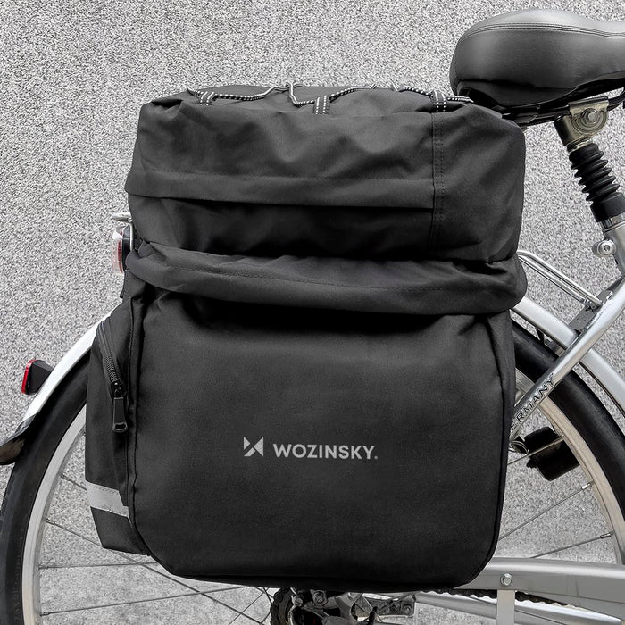 Wozinsky 60L spacious bike rack bag (rain cover included) black (WBB13BK)