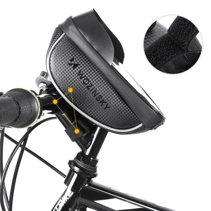 Wozinsky bike handlebar bag with phone case 1l black (WBB16BK)