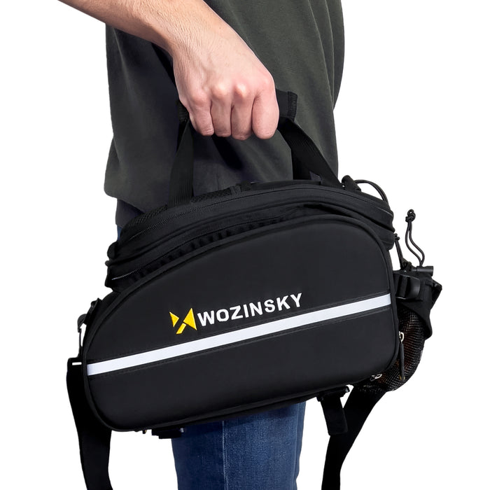 Wozinsky large bike rack bag 35l + rain cover black (WBB19BK)