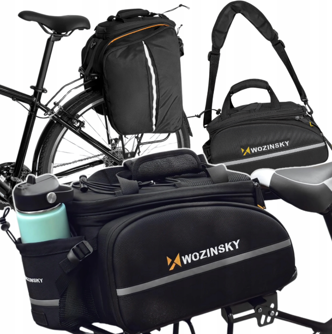 Wozinsky large bike rack bag 35l + rain cover black (WBB19BK)