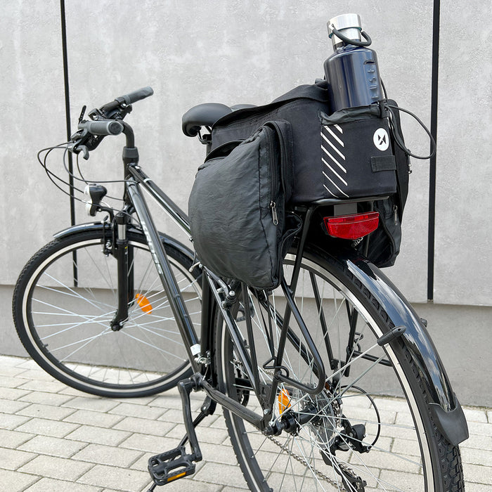 Wozinsky Bike Pannier Rack Bag with Shoulder Strap 9L (Rain Cover Included) Black (WBB22BK)