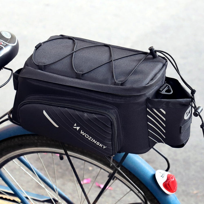 Wozinsky Bike Pannier Rack Bag with Shoulder Strap 9L (Rain Cover Included) Black (WBB22BK)