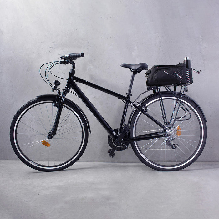 Wozinsky Bike Pannier Rack Bag with Shoulder Strap 9L (Rain Cover Included) Black (WBB22BK)