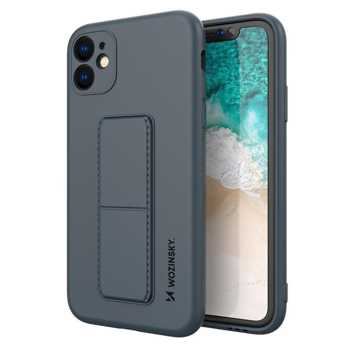 Wozinsky Kickstand Case silicone case with stand iPhone 11 Pro Max navy blue