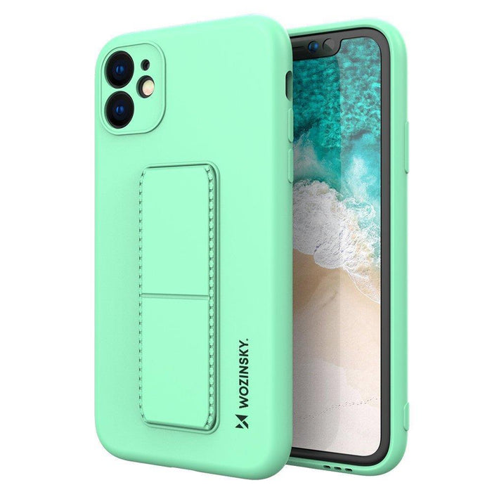 Wozinsky Kickstand Case iPhone 12 Pro Max Silicone Case with Stand Mint