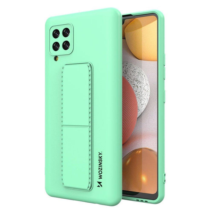 Wozinsky Kickstand Case silicone case with stand for Samsung Galaxy A42 5G mint