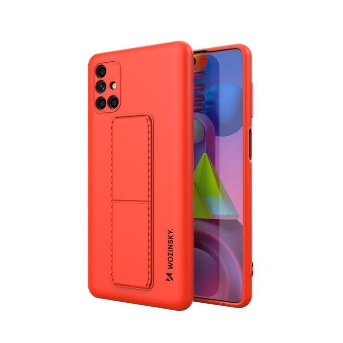 Wozinsky Kickstand Case silicone case with stand for Samsung Galaxy M51 red