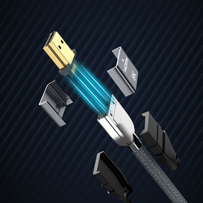 Wozinsky HDMI 2.1 Cable 8K 60 Hz 48 Gbps / 4K 120 Hz / 2K 144 Hz 1 m Silver (WHDMI-10)