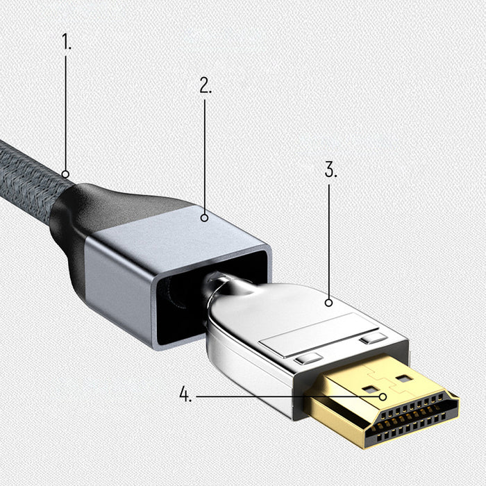 Wozinsky HDMI 2.1 Cable 8K 60 Hz 48 Gbps / 4K 120 Hz / 2K 144 Hz 1 m Silver (WHDMI-10)