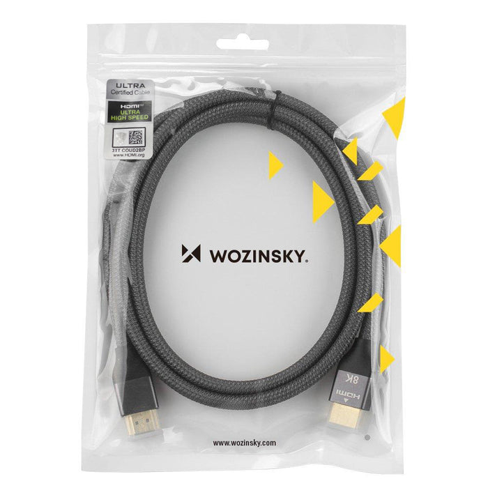 Wozinsky HDMI 2.1 Cable 8K 60 Hz 48 Gbps / 4K 120 Hz / 2K 144 Hz 3 m Silver (WHDMI-30)