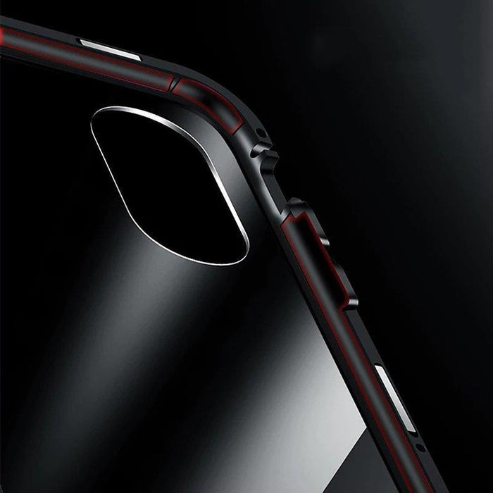 Wozinsky Full Magnetic Case Full Body Front and Back Cover with built-in glass for Vivo X60 black-transparent