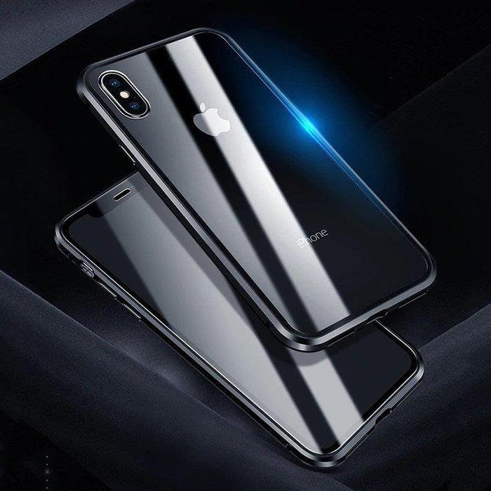 Wozinsky Full Magnetic Case Full Body Front and Back Cover with built-in glass for Vivo X60 black-transparent