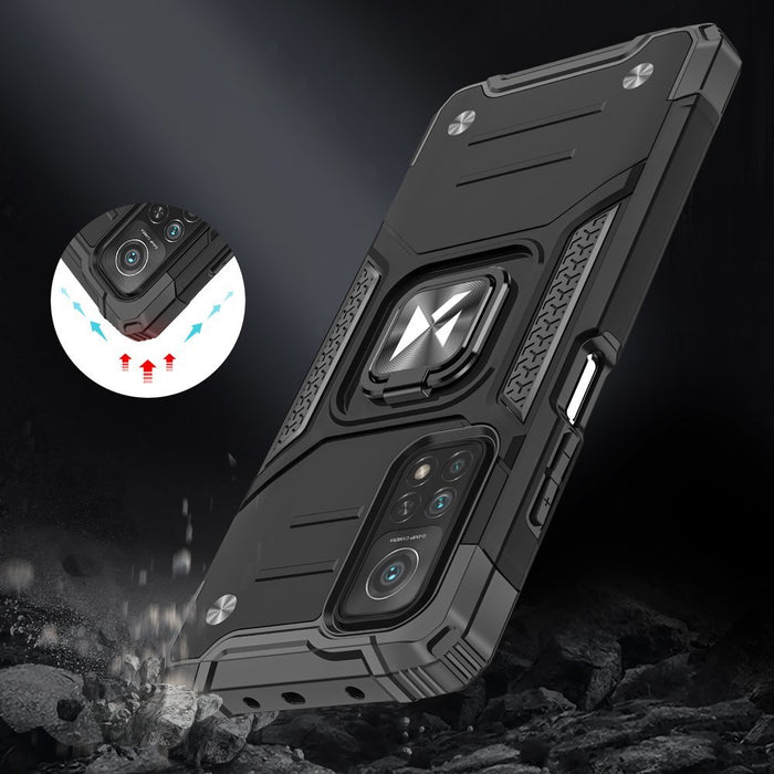 Wozinsky Ring Armor Case Kickstand Tough Rugged Cover for Samsung Galaxy A72 4G blue
