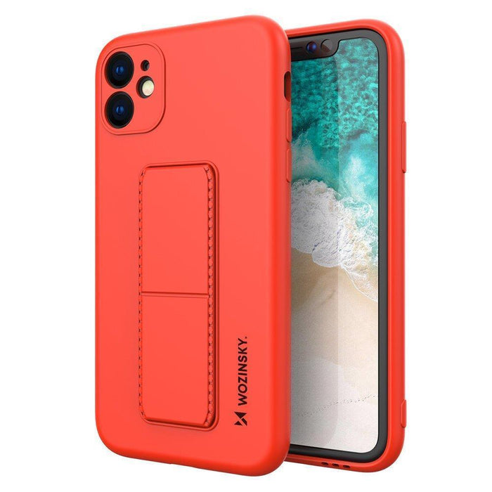 Wozinsky Kickstand Case silicone case with stand Samsung Galaxy A32 4G red