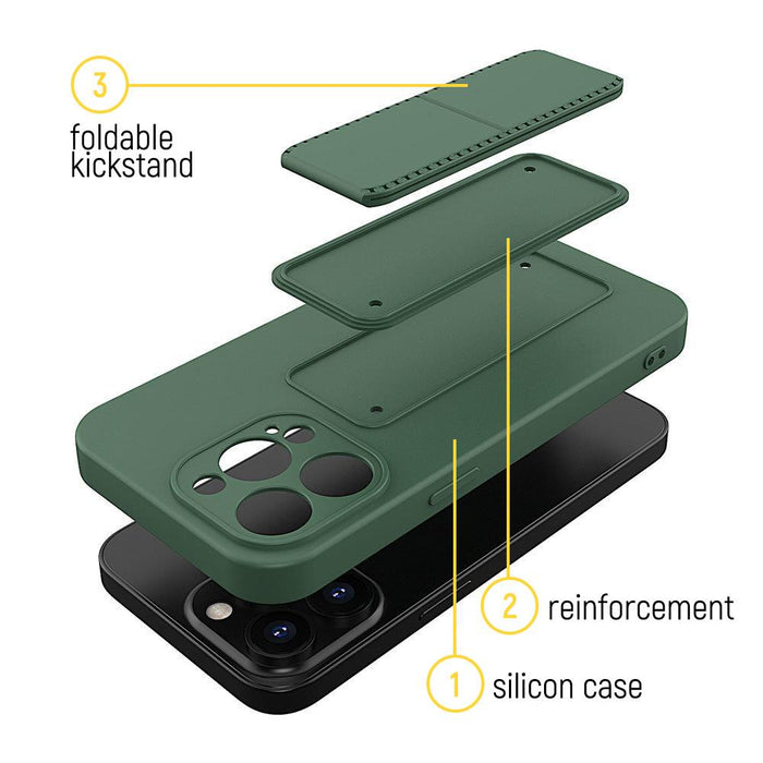 Wozinsky Kickstand Case Silicone Case with Stand Samsung Galaxy A32 4G Dark Blue