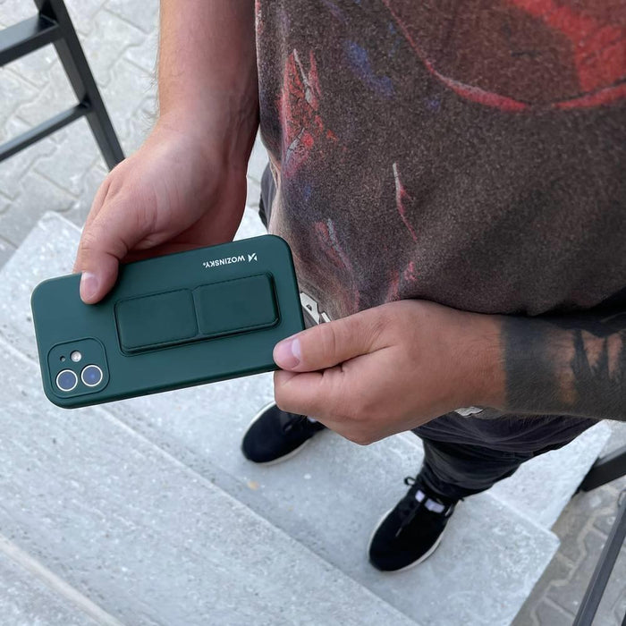 Wozinsky Kickstand Case silicone case with stand Samsung Galaxy A22 4G black