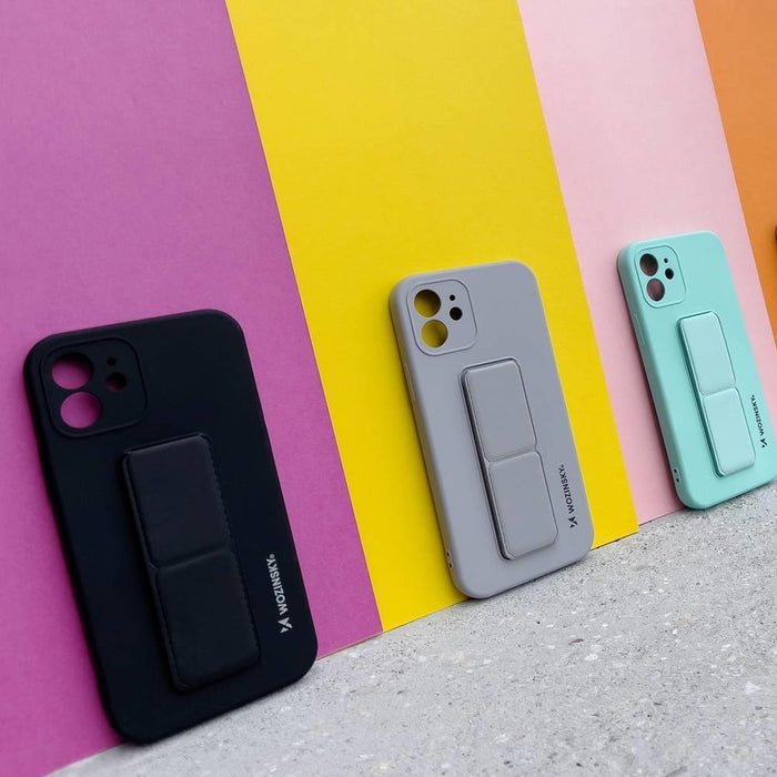 Wozinsky Kickstand Case silicone case with stand Samsung Galaxy A22 4G dark green