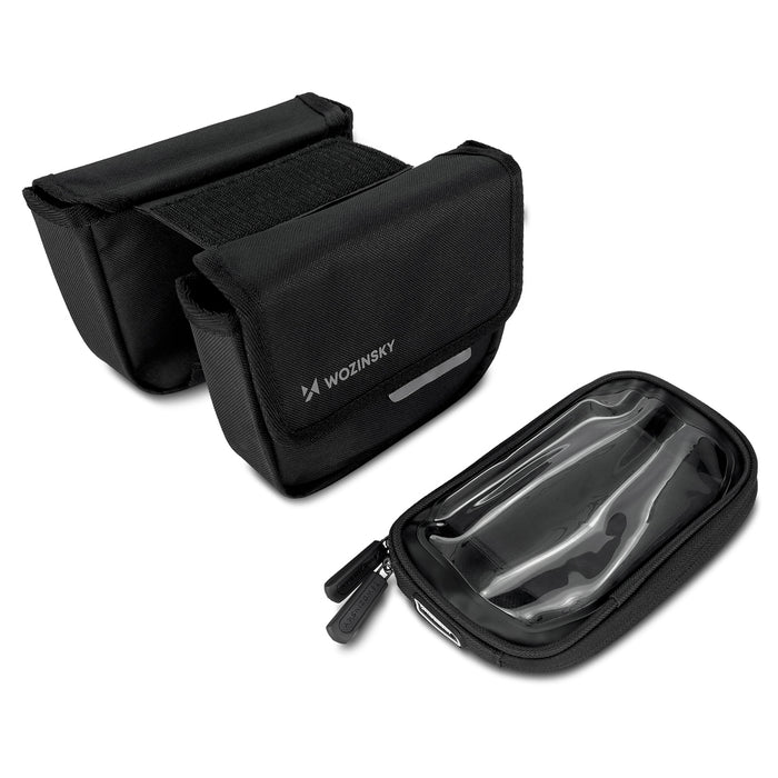 Wozinsky bicycle frame bag, waterproof phone case, 1.5l, black (WBB26BK)