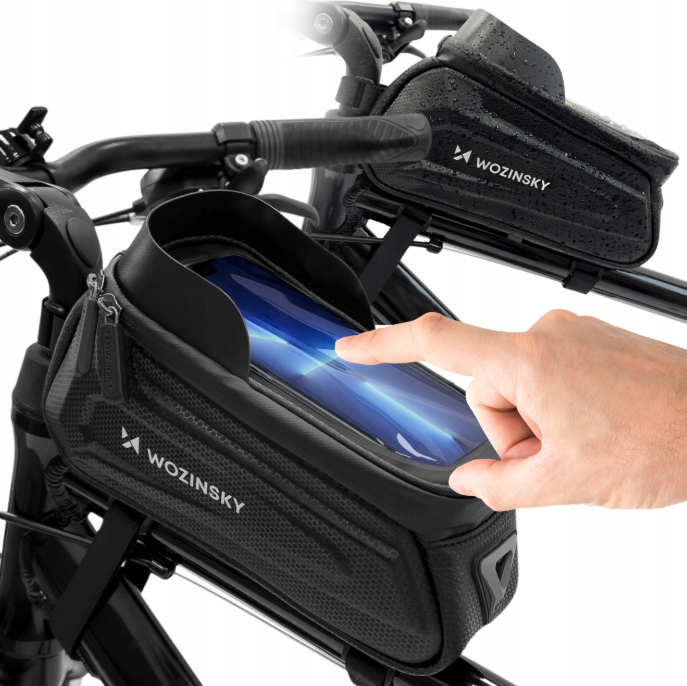 Wozinsky Bike Frame Bag with Phone Case 1.7L Black (WBB28BK)