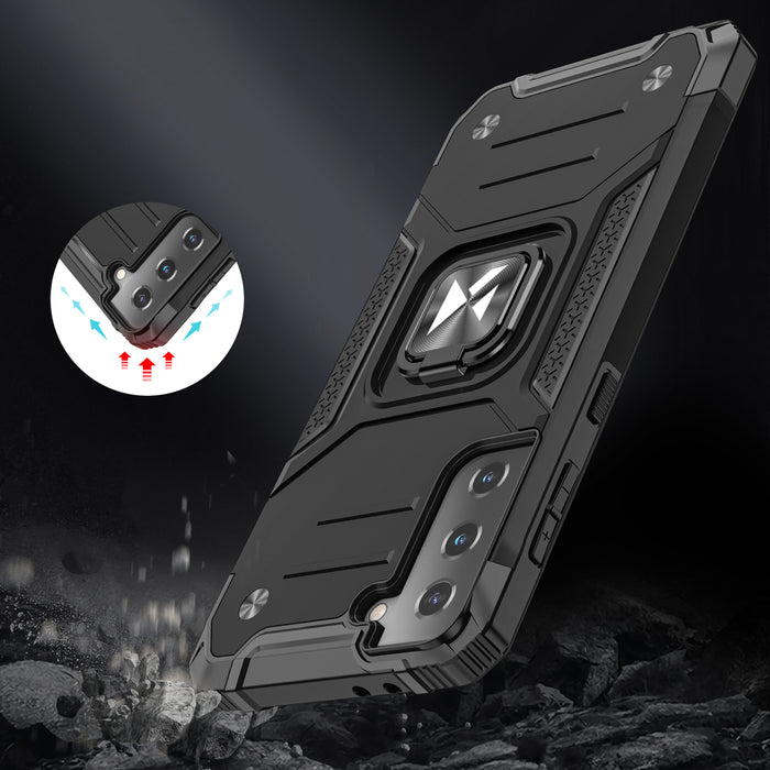 Wozinsky Ring Armor Tough Hybrid Case Cover + Magnetic Mount for Samsung Galaxy S22 Ultra gold
