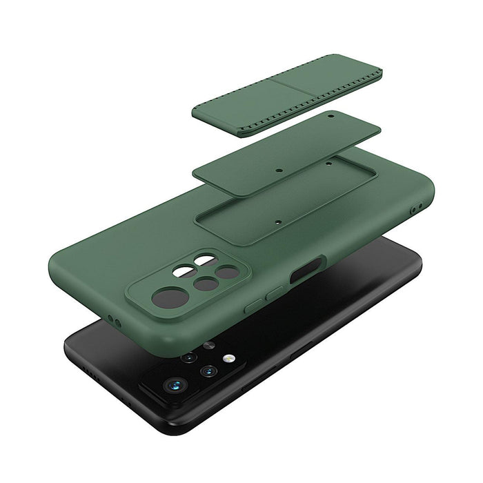 Wozinsky Kickstand Case silicone case with stand Xiaomi Redmi 10 case navy blue