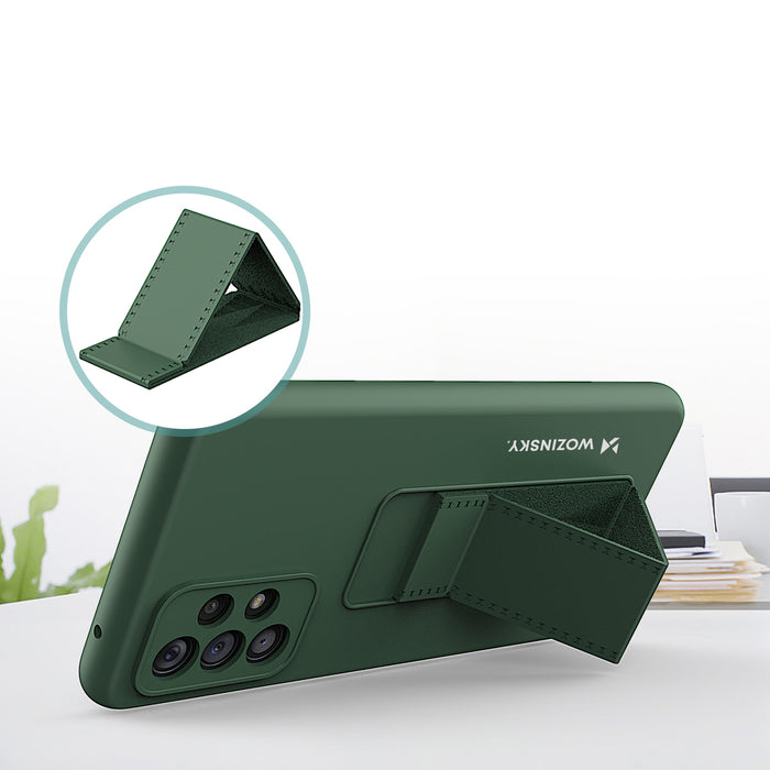 Wozinsky Kickstand Case silicone case with stand for Samsung Galaxy A73 pink