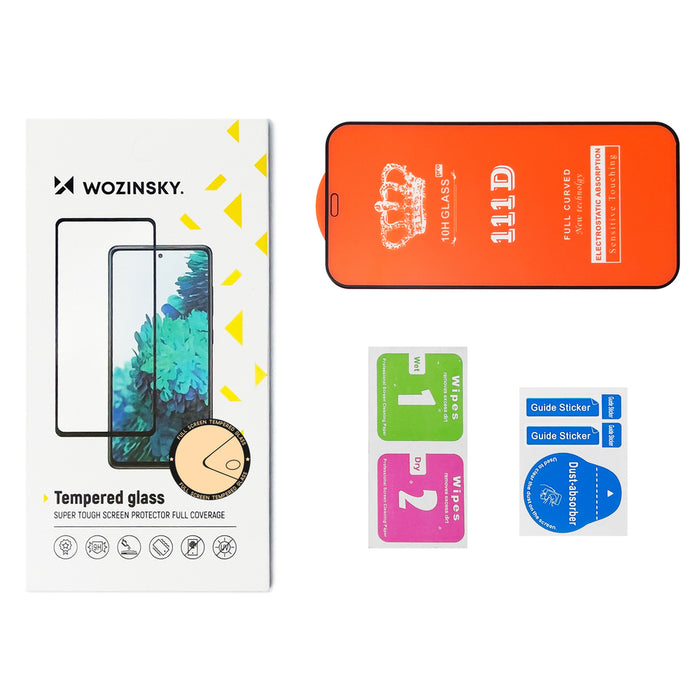 Wozinsky Tempered Glass Full Glue Super Tough Screen Protector Full Coveraged with Frame Case Friendly for Motorola Moto G71 5G black
