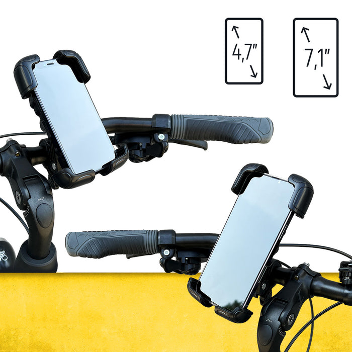 Wozinsky strong phone holder for bicycle, motorcycle, scooter handlebars, black (WBHBK6)