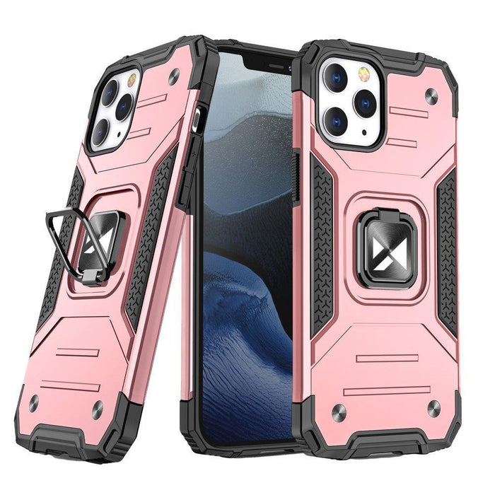 Wozinsky Ring Armor iPhone 14 Pro case armored cover magnetic holder ring gold