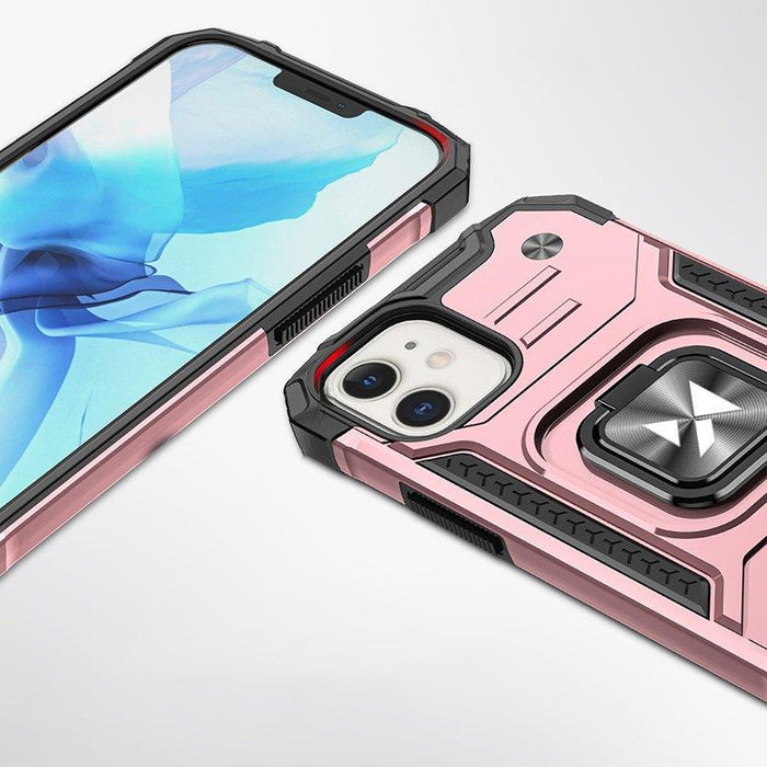 Wozinsky Ring Armor iPhone 14 Plus Armored Case Magnetic Holder Ring Gold