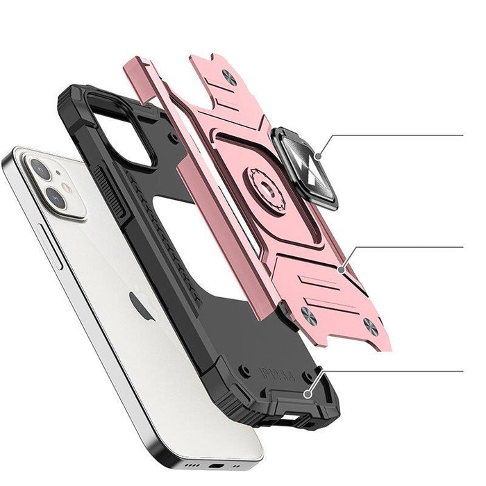 Wozinsky Ring Armor iPhone 14 Plus Armored Case Magnetic Holder Ring Gold