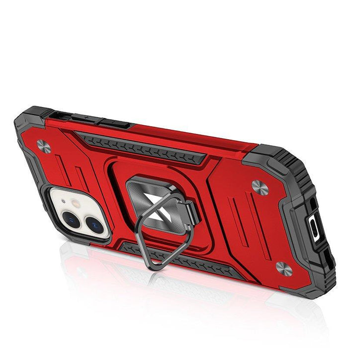 Wozinsky Ring Armor case for iPhone 14 Plus armored cover magnetic holder ring red