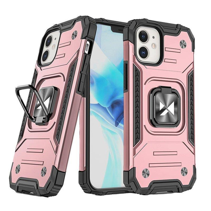 Wozinsky Ring Armor iPhone 14 case armored cover magnetic holder ring gold