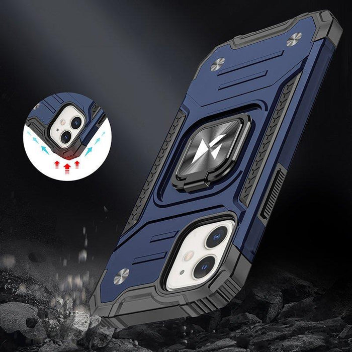 Wozinsky Ring Armor case for iPhone 14 armored cover magnetic holder ring blue