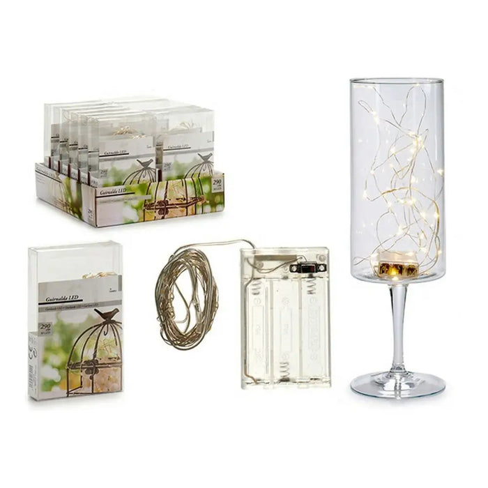 Wreath of LED Lights Gift Decor Transparent 8 x 2 x 12 cm - Декорация и Осветление<<<Дом Градина<<<BigBuy&&&LED