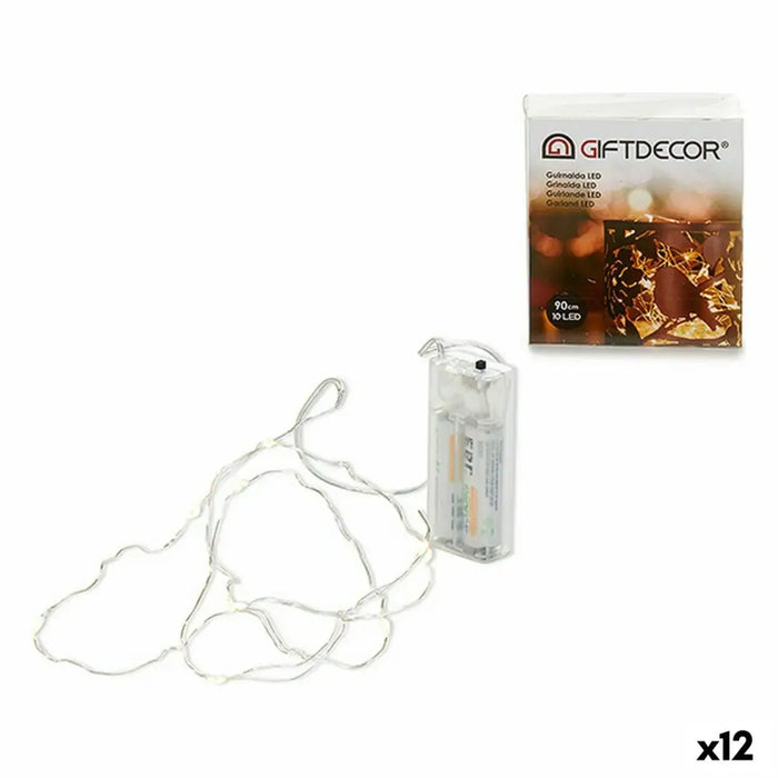 Wreath of LED Lights Gift Decor Transparent 90 cm 7,5 x 2,2 x 8,5 cm (12 Units) - Декорация и Осветление<<<Дом