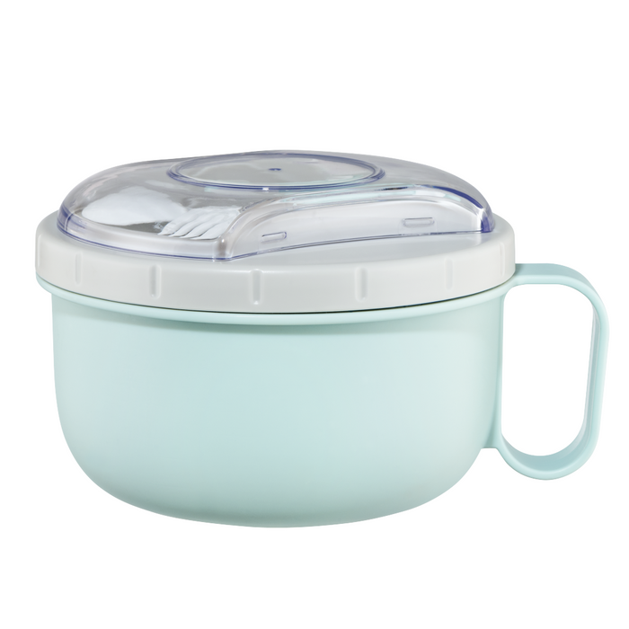 Xavax To Go food box set with utensils, 1100 ml, pastel blue